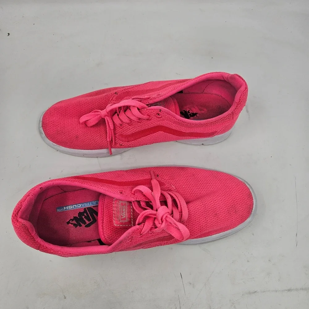 Vans ISO 1.5 Neon Pink Mesh Sneakers Low Top UltraCush Lite Mens 7.5 Womens 9
